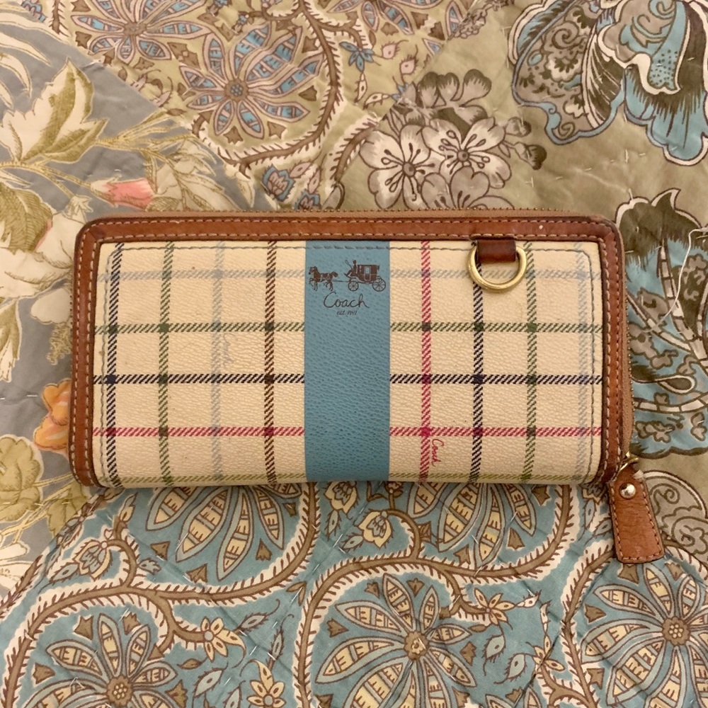 Coach Full-Size Tattersall Leather Wallet